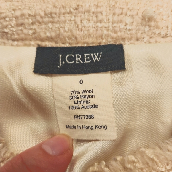 J Crew Ladt Tweed Jacket Cream Size 0 - Picture 3 of 5
